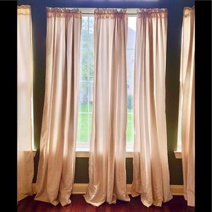 ALL 6 PAIR of cream lined drapes 95L 54W